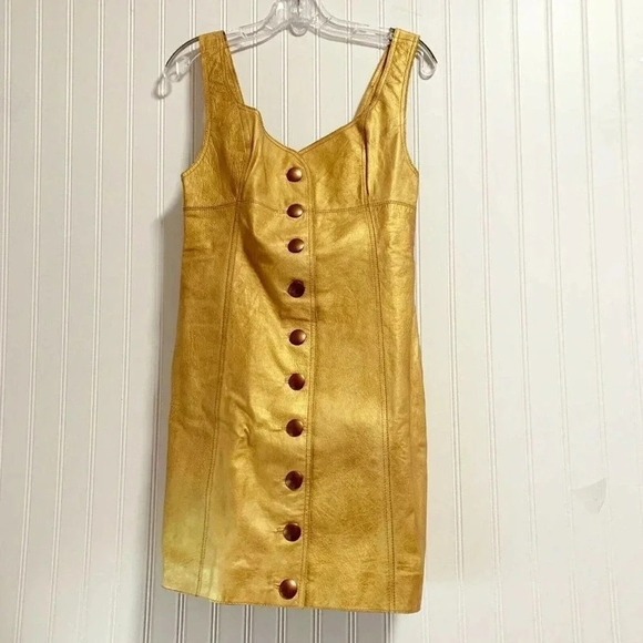 Free People Size 6 Sleeveless Goldie Leather Mini Dress NEW! - Picture 5 of 9